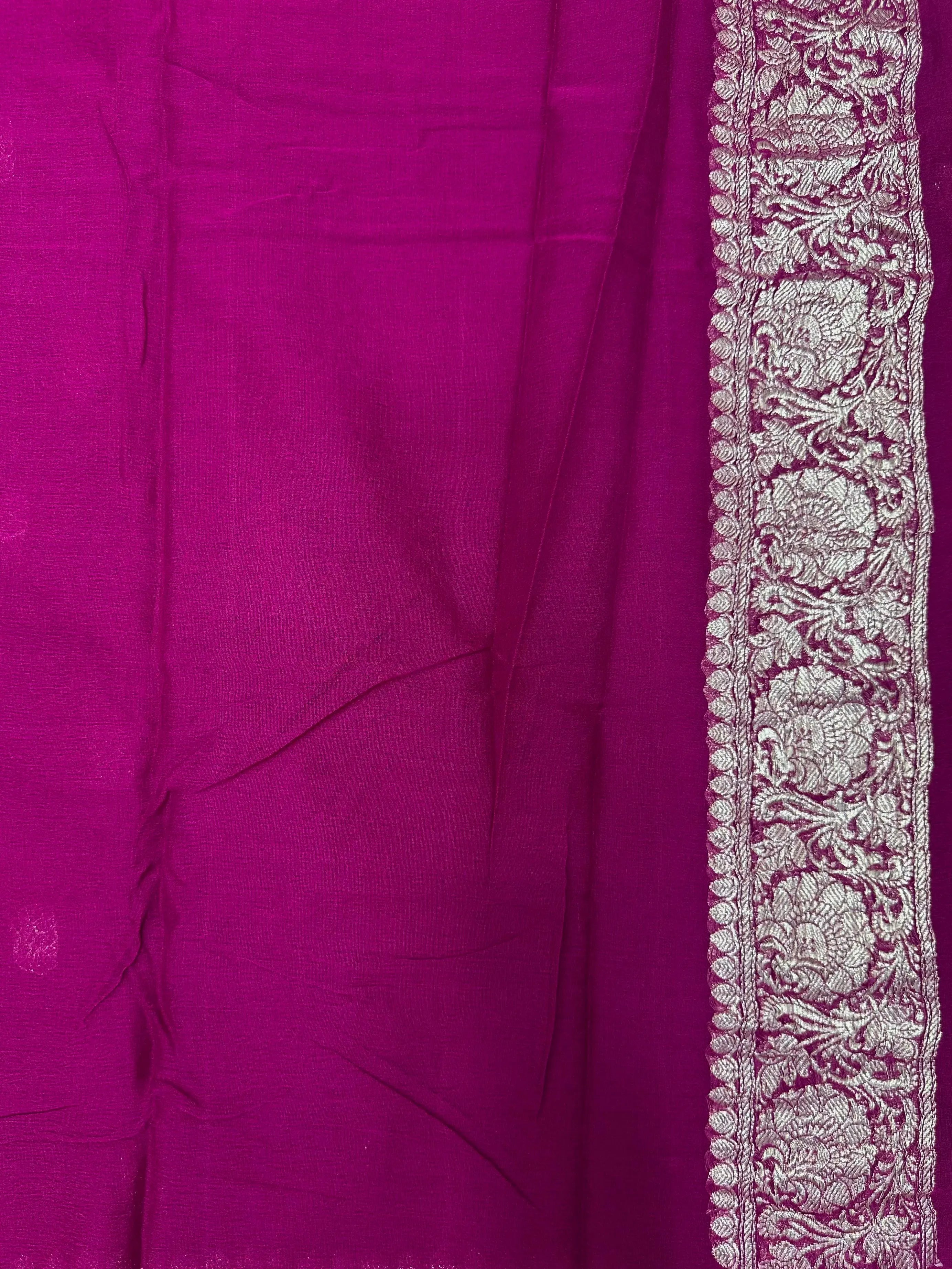 Banarasi Pure Khaddi Chiffon Saree 