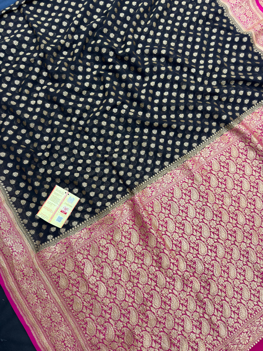 Classic Pure Khaddi Georgette Silk Saree – The Ultimate Ethnic Wear for Wedding Celebrations