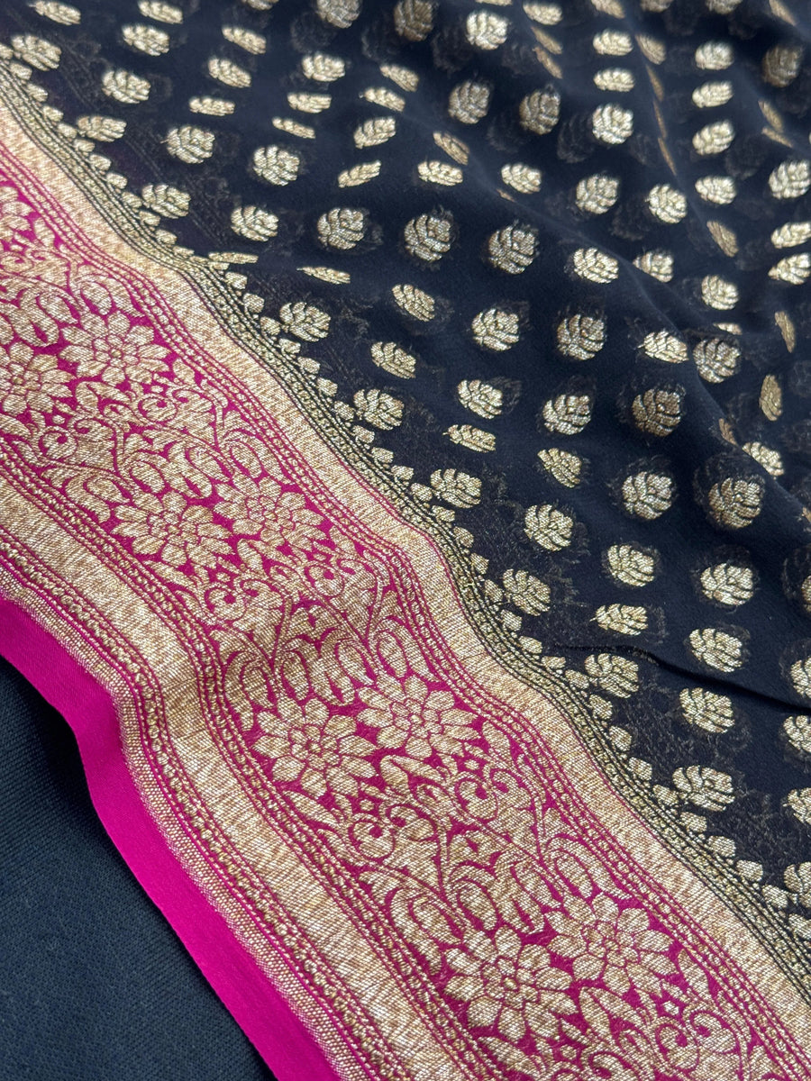 Classic Pure Khaddi Georgette Silk Saree – The Ultimate Ethnic Wear for Wedding Celebrations