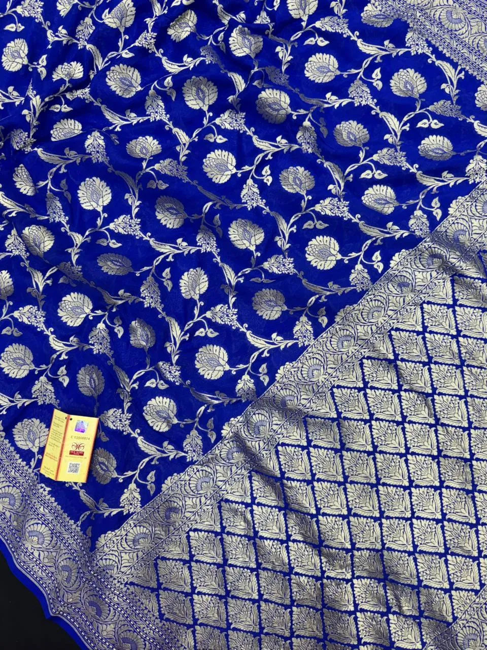 Charming Pure Georgette Silk Saree with Smooth Texture-Pure Khaddi Georgette 