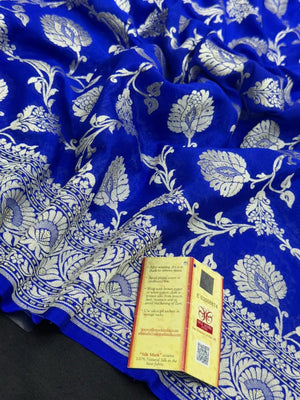 Charming Pure Georgette Silk Saree with Smooth Texture-Pure Khaddi Georgette 