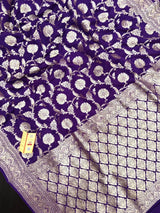 Charming Pure Georgette Silk Saree with Smooth Texture-Pure Khaddi Georgette 