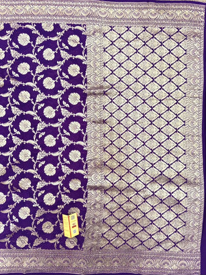 Charming Pure Georgette Silk Saree with Smooth Texture-Pure Khaddi Georgette 
