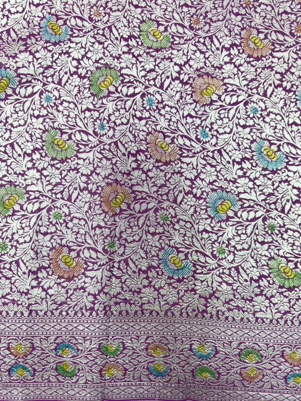 Pure Khaddi Georgette Plain Meena Saree – Elegant Weave with Subtle Zari Charm 