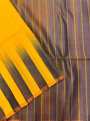 Woman draped in a Pure Silk Saree with lustrous finish and classic detailing – perfect for weddings and traditional celebrations.