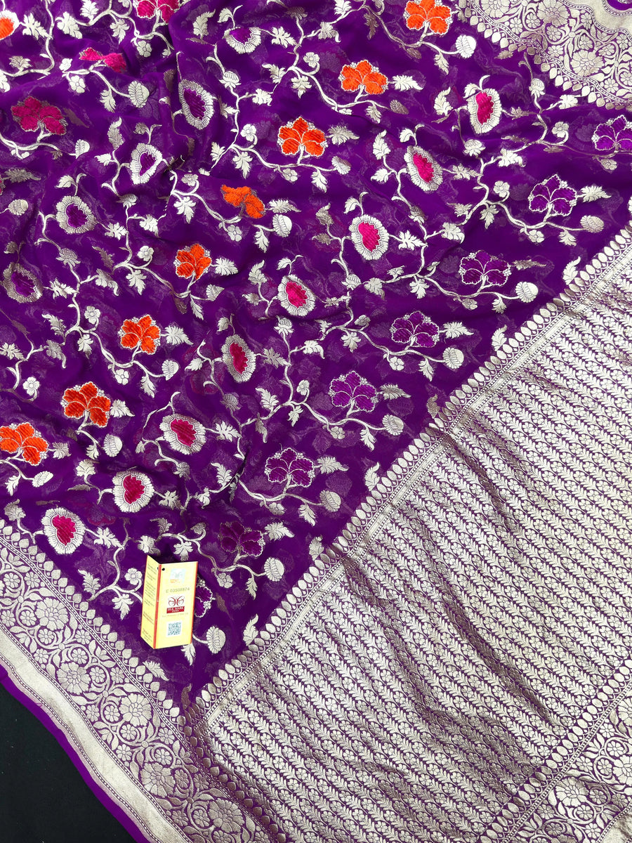 Charming Pure Georgette Silk Saree with Smooth Texture (Velvet)