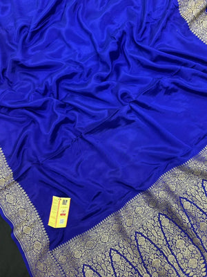 Elegant Pure Banarasi Crepe Silk Saree for Festive Grace 