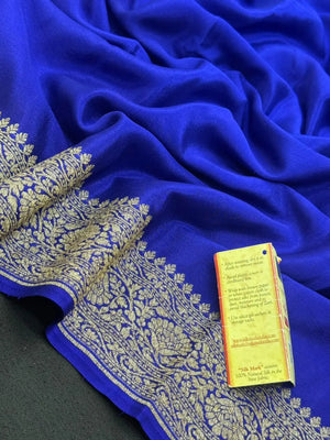 Elegant Pure Banarasi Crepe Silk Saree for Festive Grace 