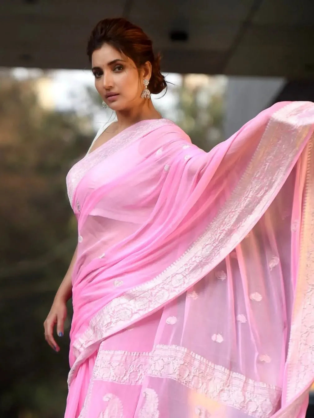 Banarasi Self-Color Pure Khaddi Chiffon