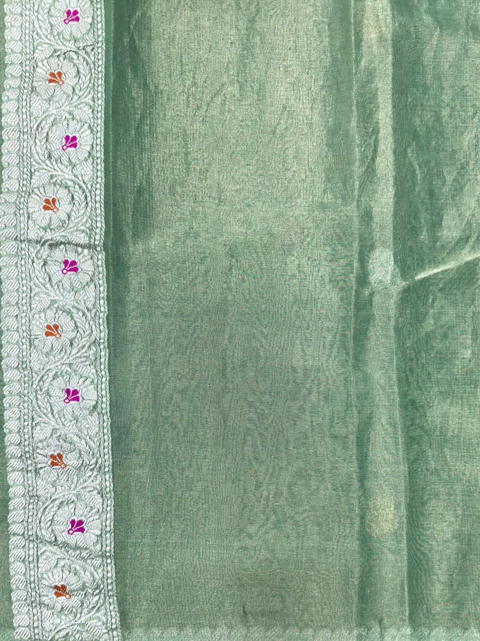 Ethereal Grace – Pure Khaddi Chiffon Tissue Silk Saree