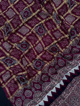 Designer Ajrak Saree – Ethnic & Festive Wear (Queen of Cairo)