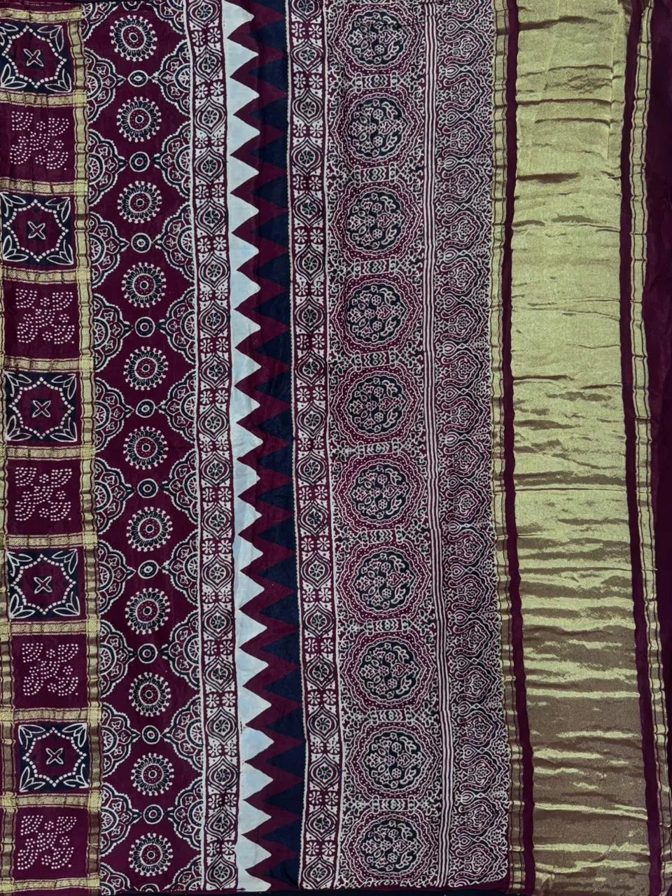 Designer Ajrak Saree – Ethnic & Festive Wear (Queen of Cairo)