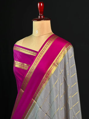 Pure Mysore Silk Saree with Zari Border