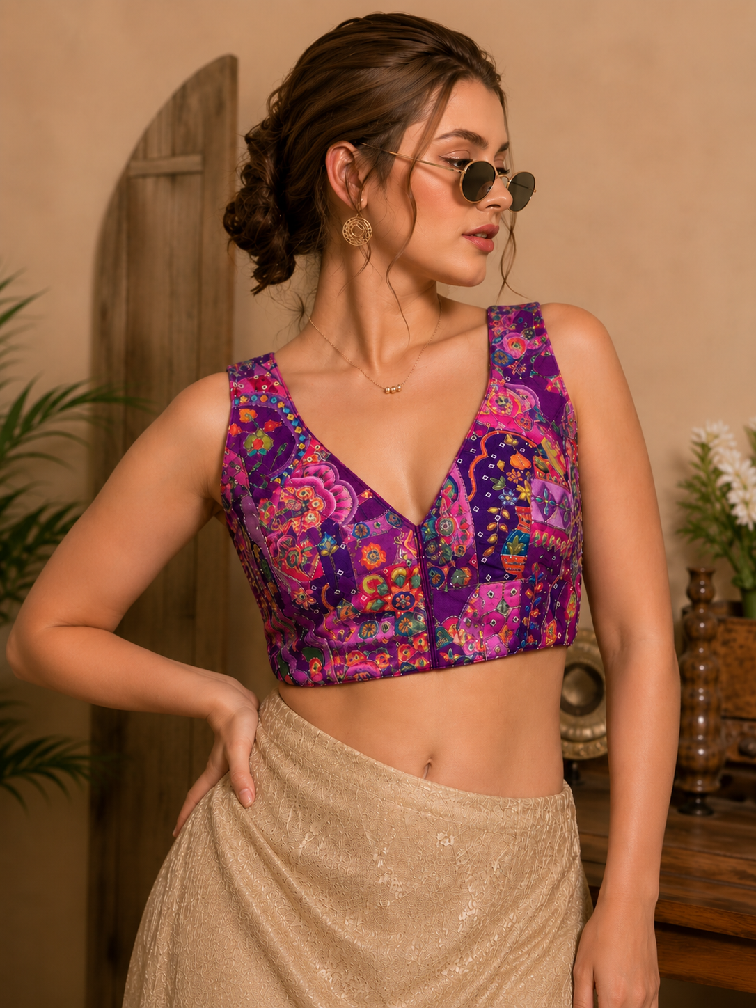 Royal Threadwork Georgette Ready-Made Blouse