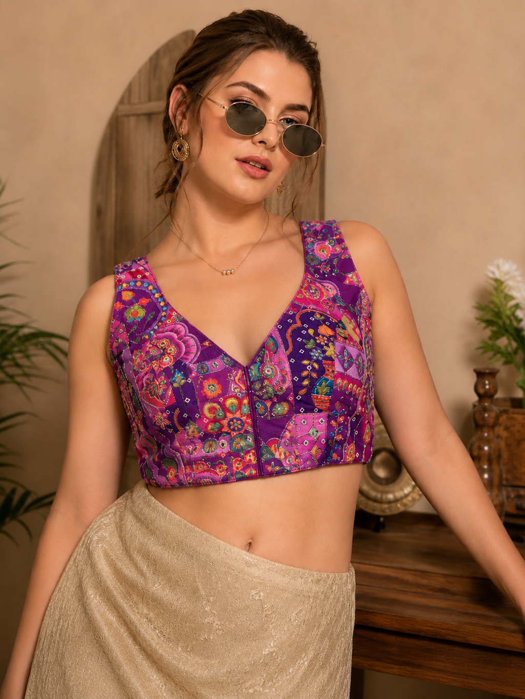 Royal Threadwork Georgette Ready-Made Blouse