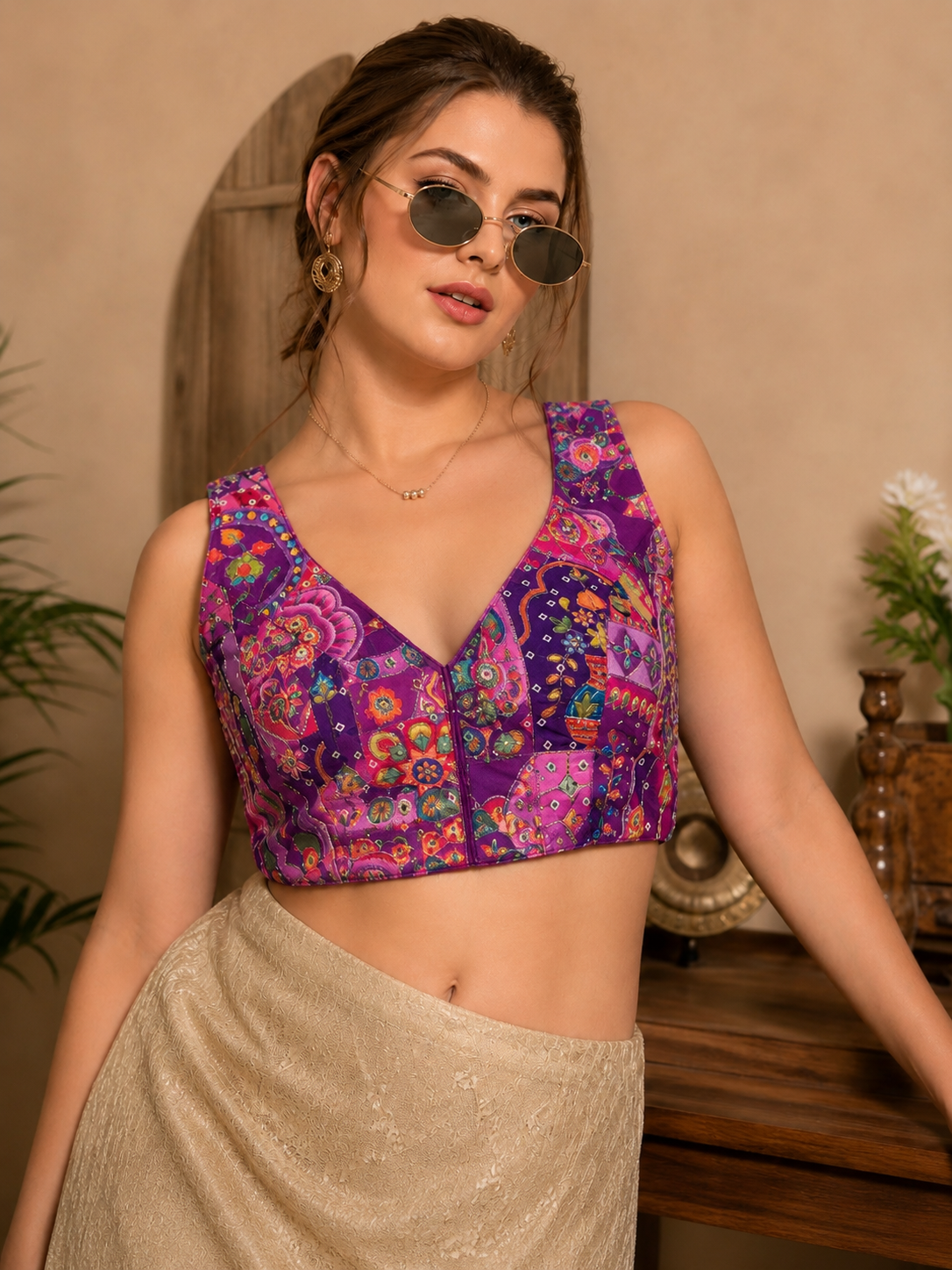 Royal Threadwork Georgette Ready-Made Blouse