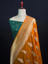 Sunehri Zari Banarasi Georgette Saree