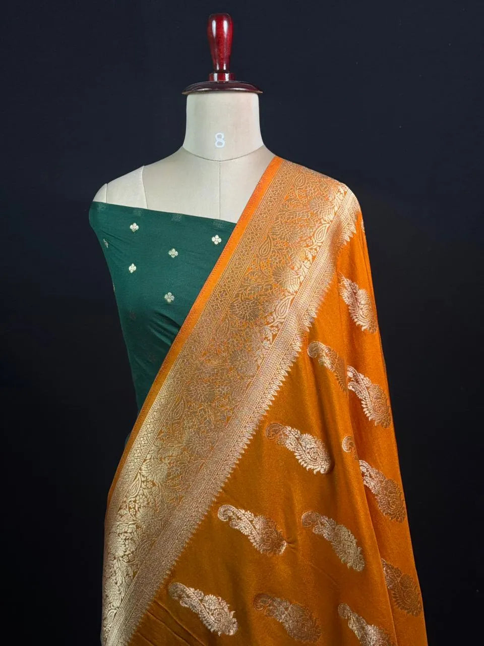 Sunehri Zari Banarasi Georgette Saree