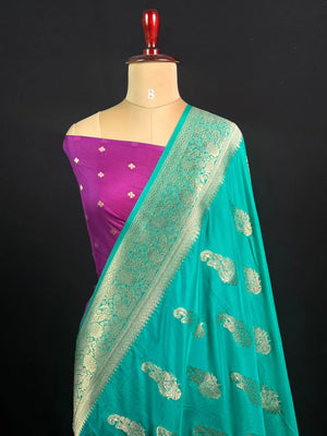 Sunehri Zari Banarasi Georgette Saree