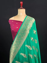 Sunehri Zari Banarasi Georgette Saree 