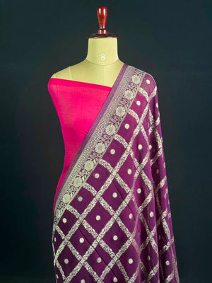 Regal Checks Semi Georgette Silk Saree