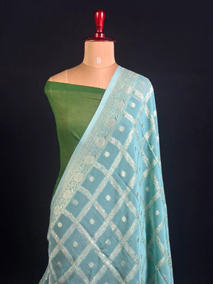 Regal Checks Semi Georgette Silk Saree