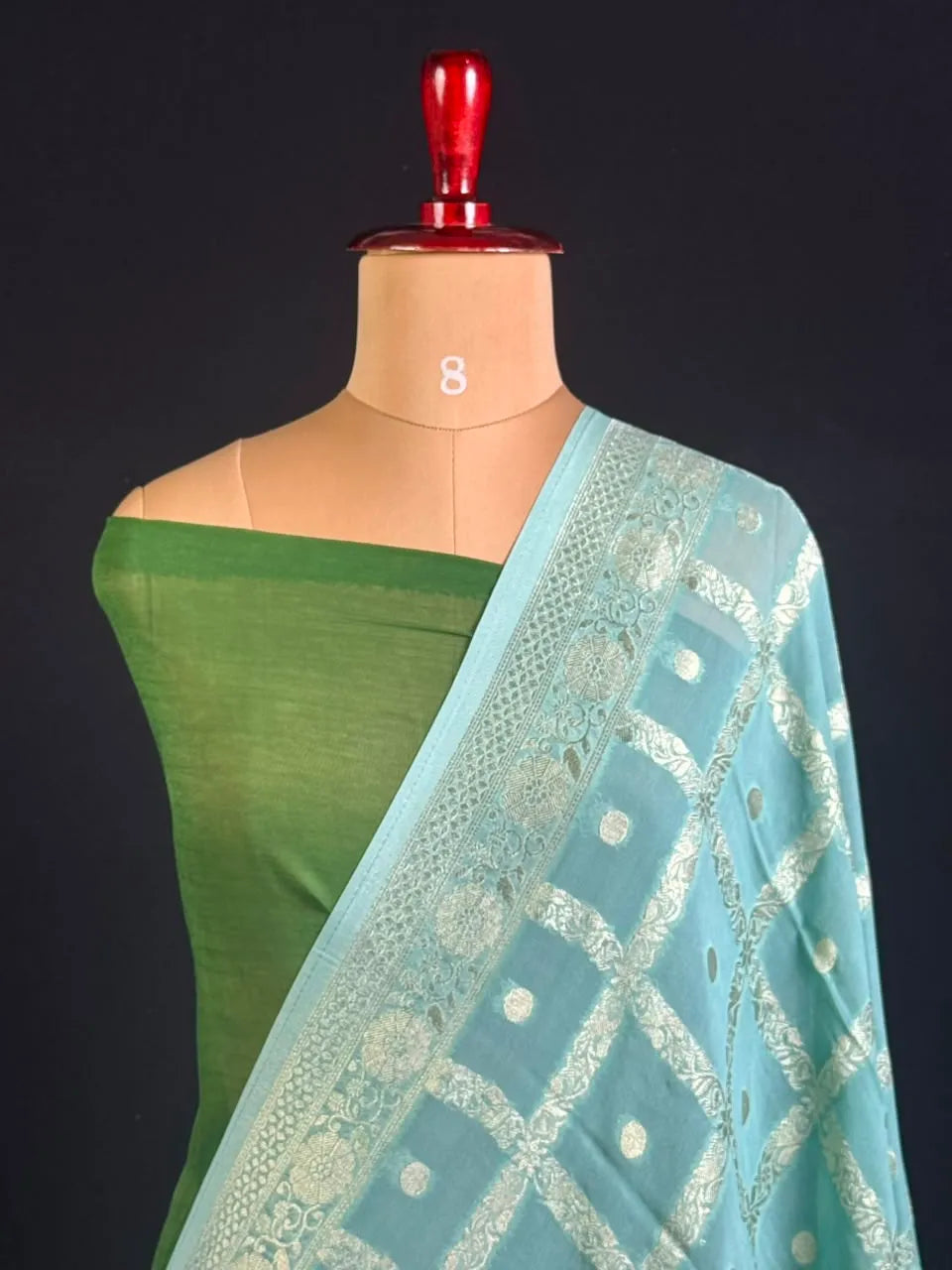 Regal Checks Semi Georgette Silk Saree