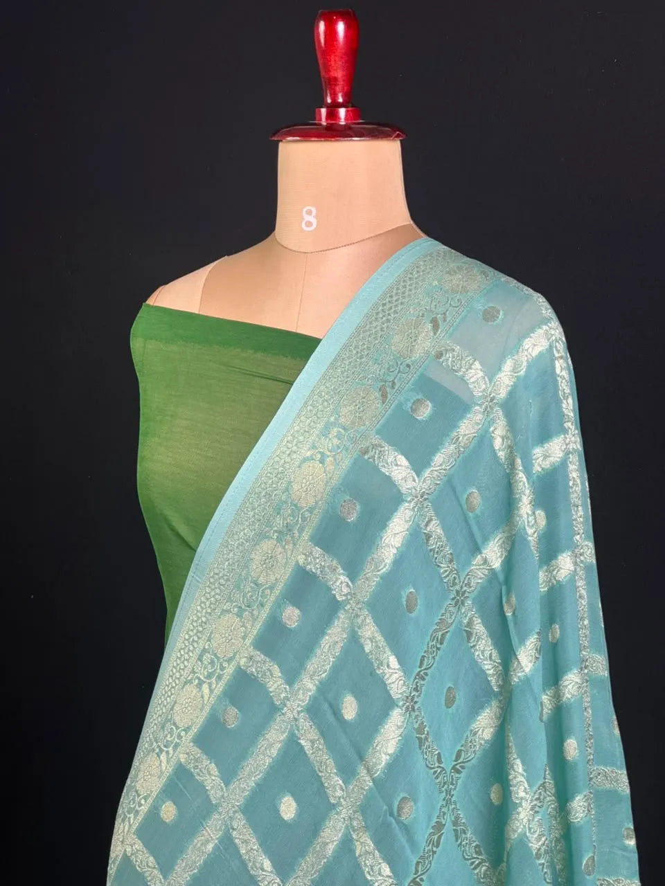 Regal Checks Semi Georgette Silk Saree