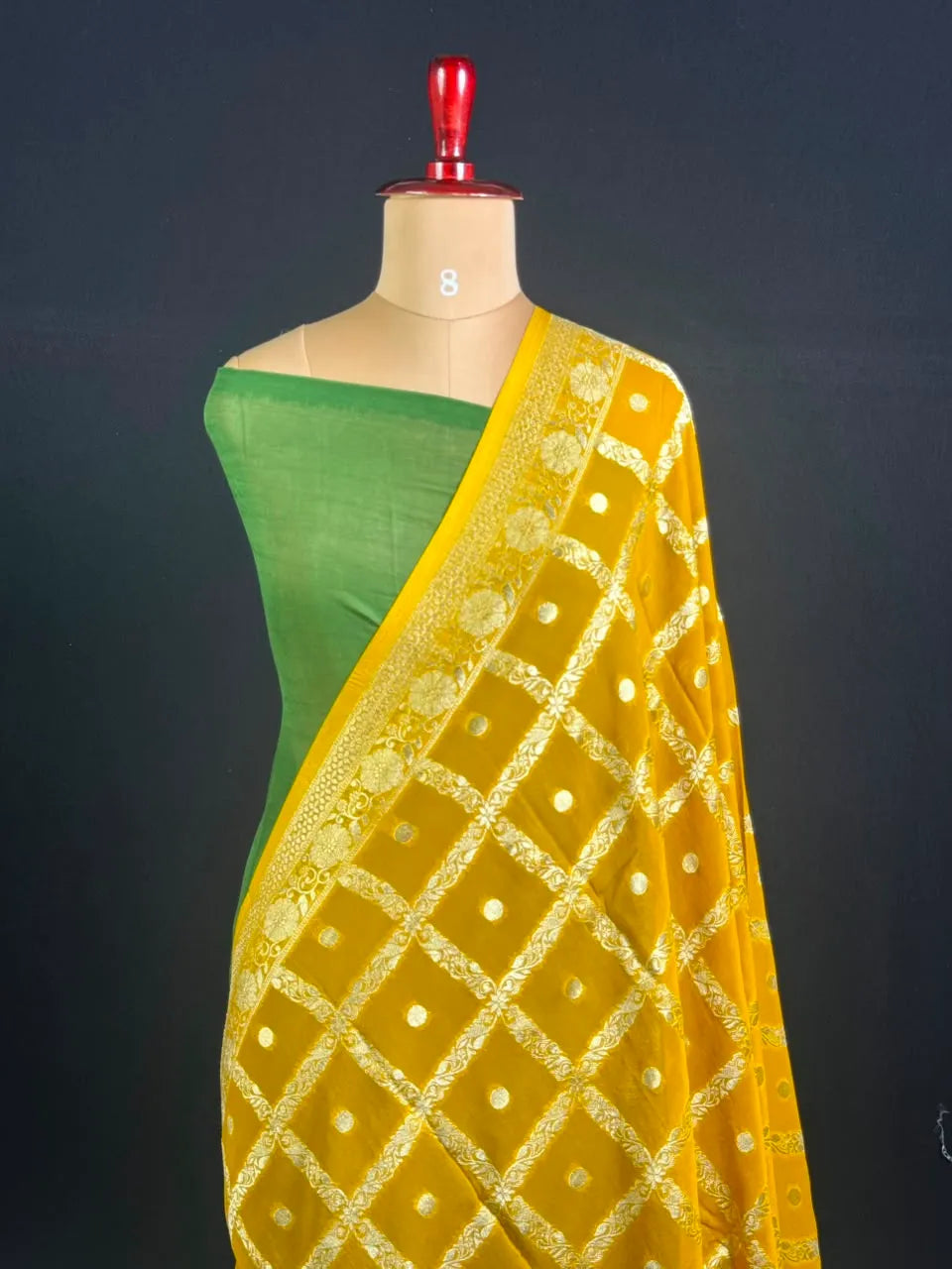 Regal Checks Semi Georgette Silk Saree