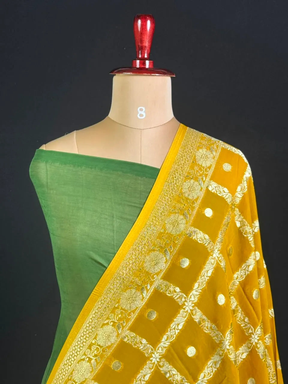Regal Checks Semi Georgette Silk Saree