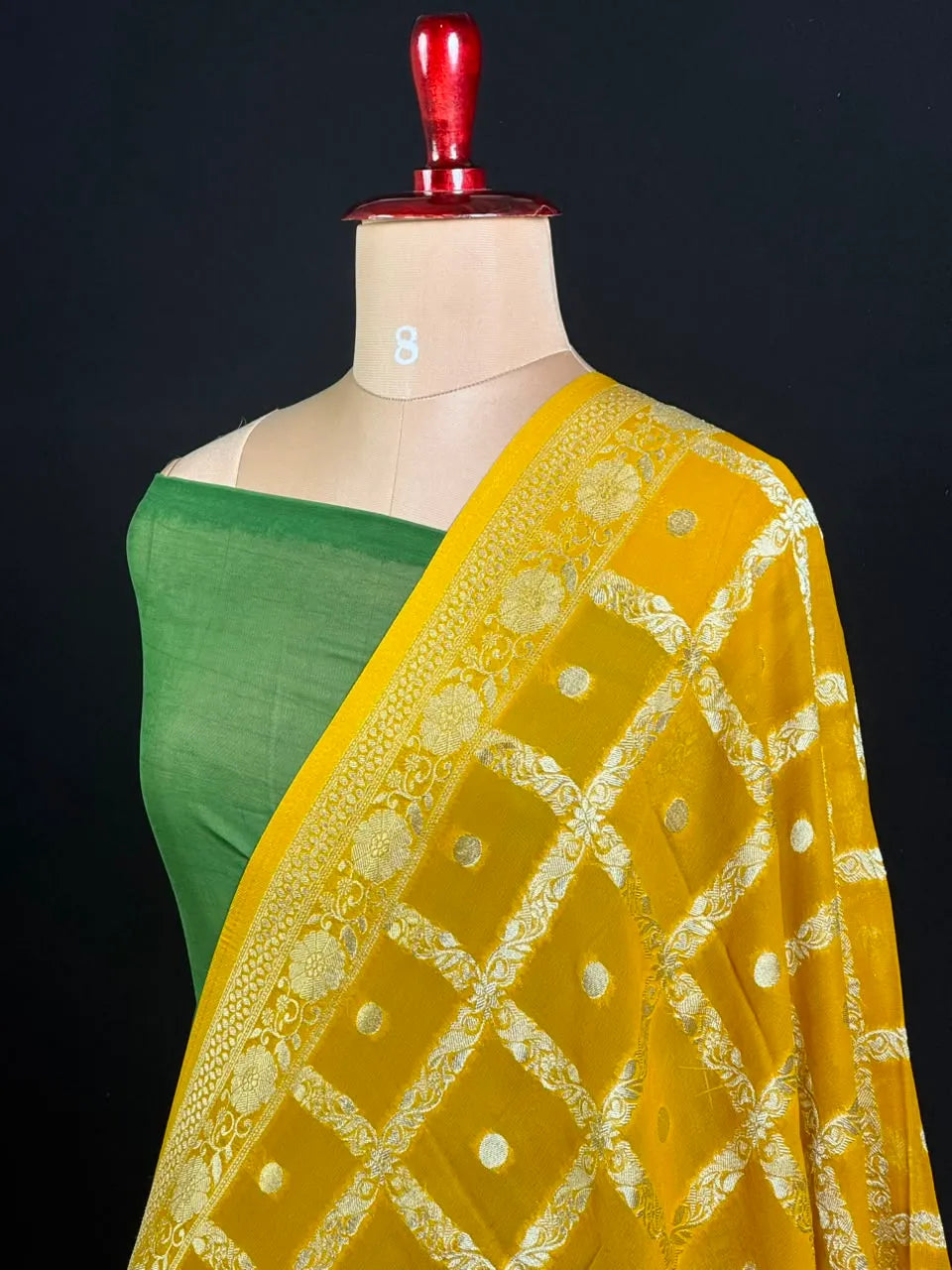 Regal Checks Semi Georgette Silk Saree