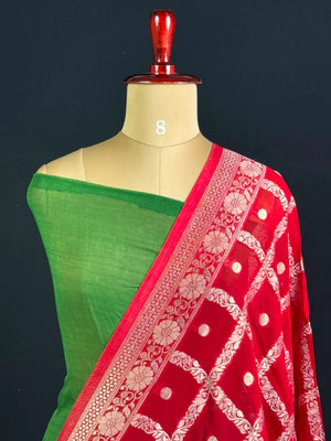 Regal Checks Semi Georgette Silk Saree
