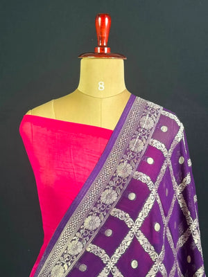 Regal Checks Semi Georgette Silk Saree