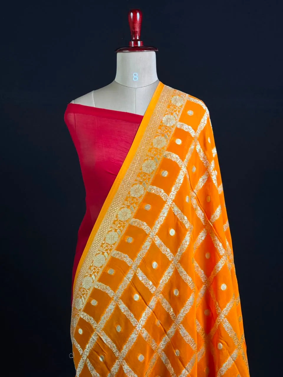 Regal Checks Semi Georgette Silk Saree