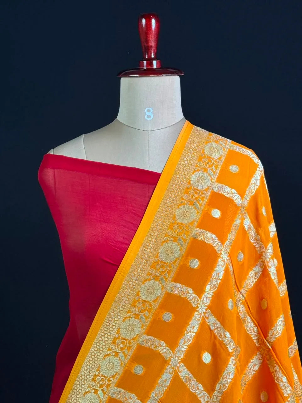Regal Checks Semi Georgette Silk Saree