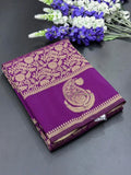 Soft Georgette Silk Saree with Zari Border