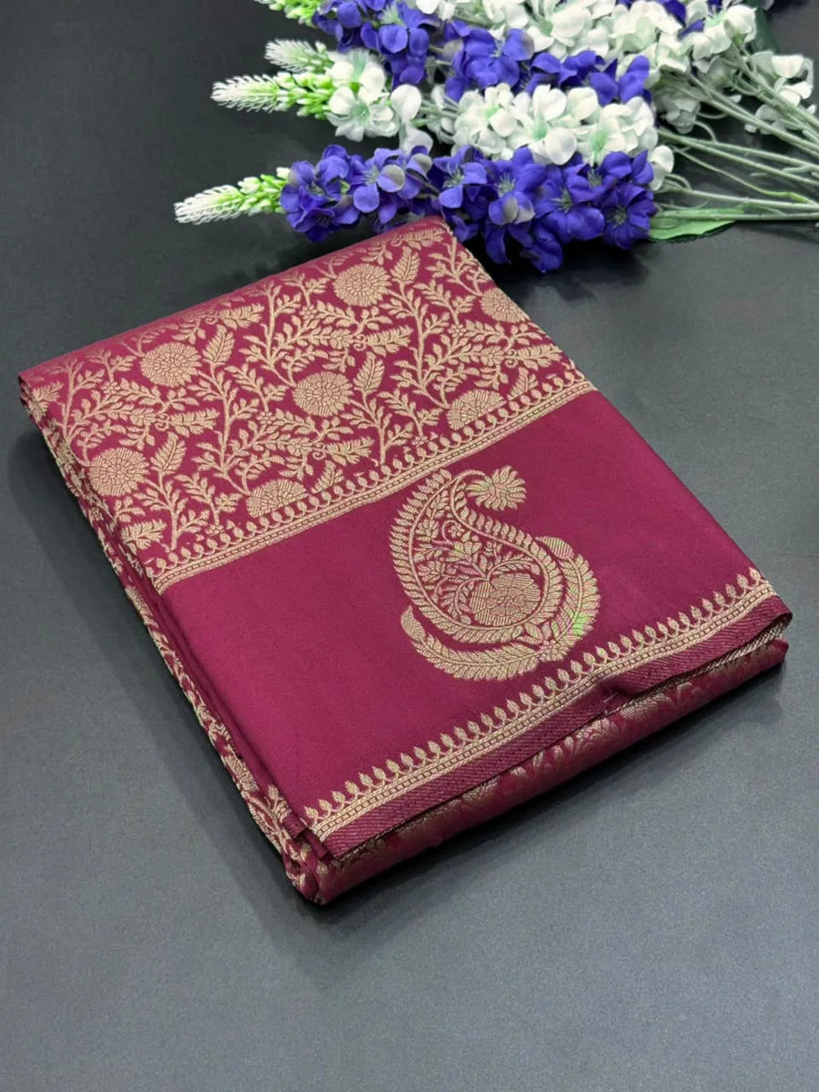 Soft Georgette Silk Saree with Zari Border 