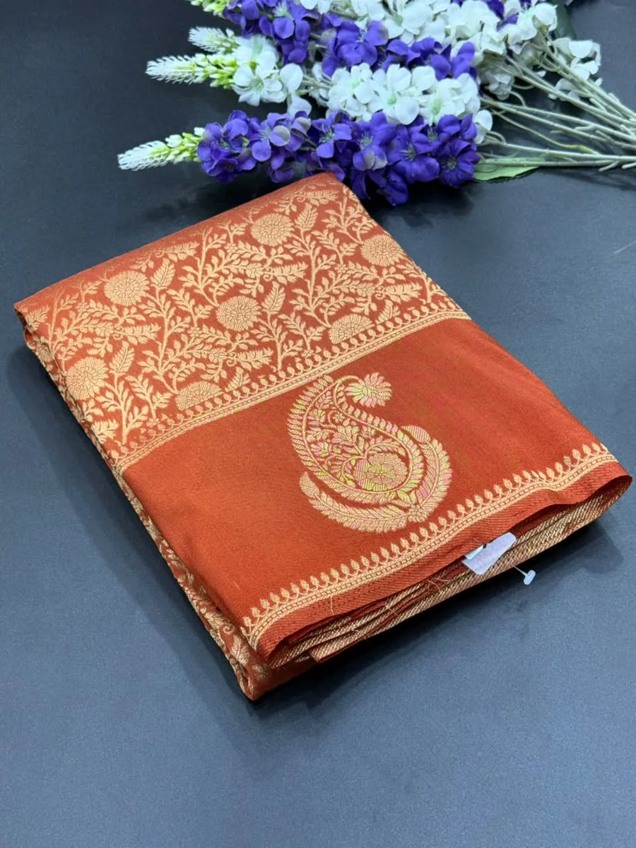 Soft Georgette Silk Saree with Zari Border 