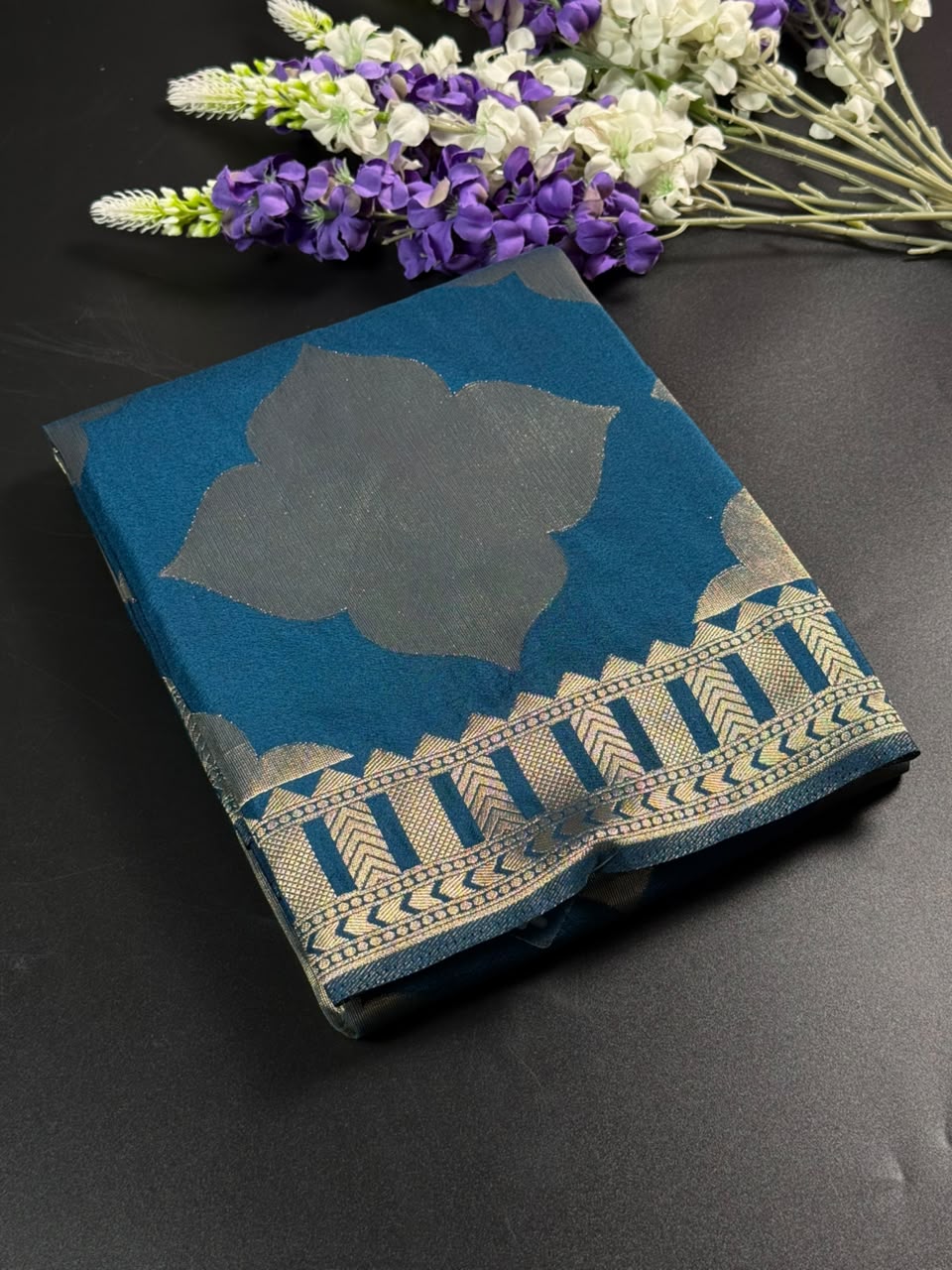 Soft Georgette Silk Saree with Zari Border
