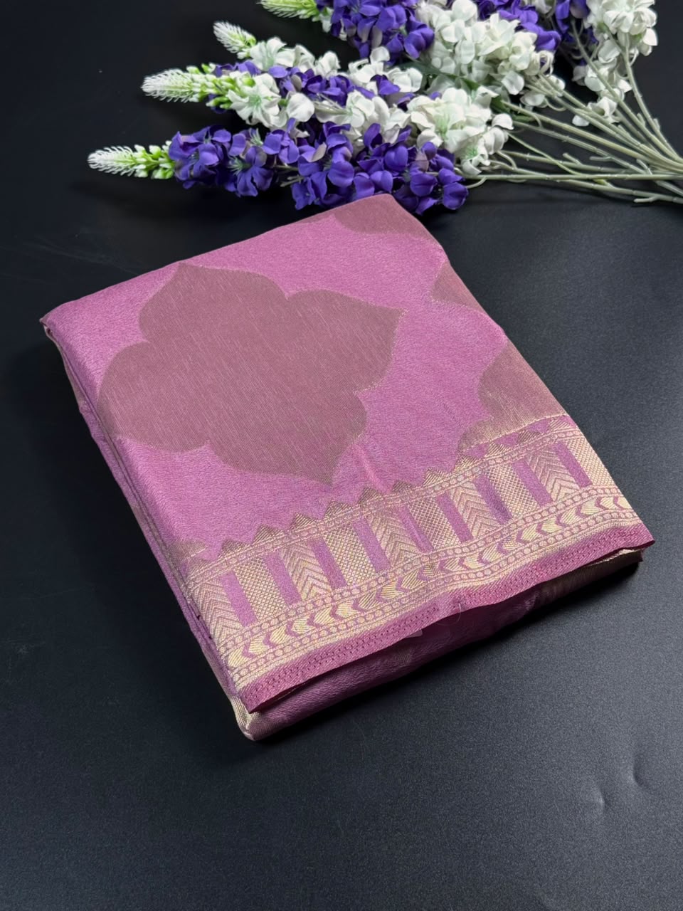 Soft Georgette Silk Saree with Zari Border
