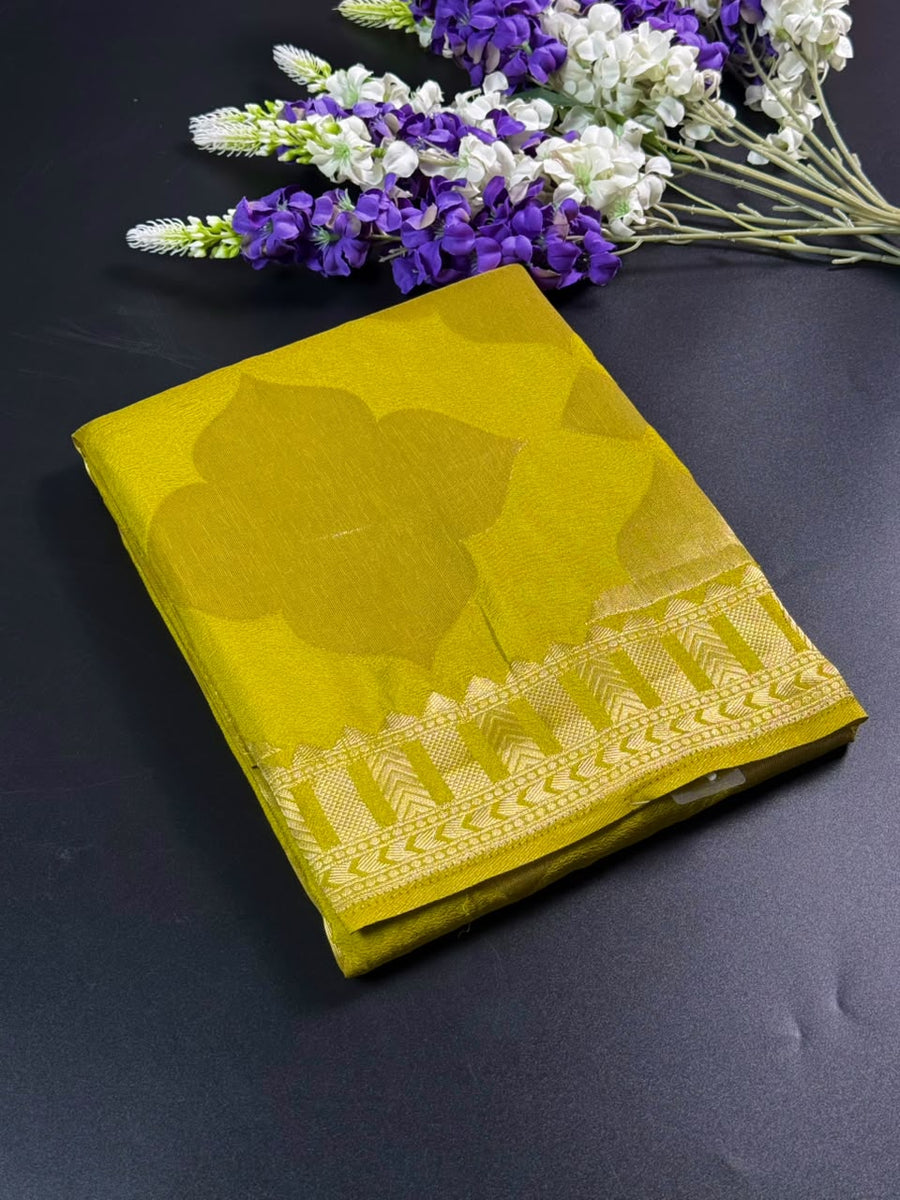 Soft Georgette Silk Saree with Zari Border