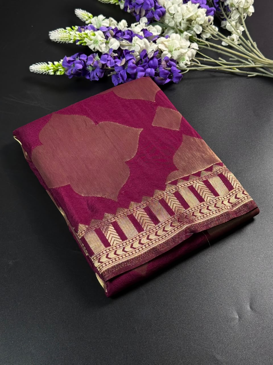 Soft Georgette Silk Saree with Zari Border 