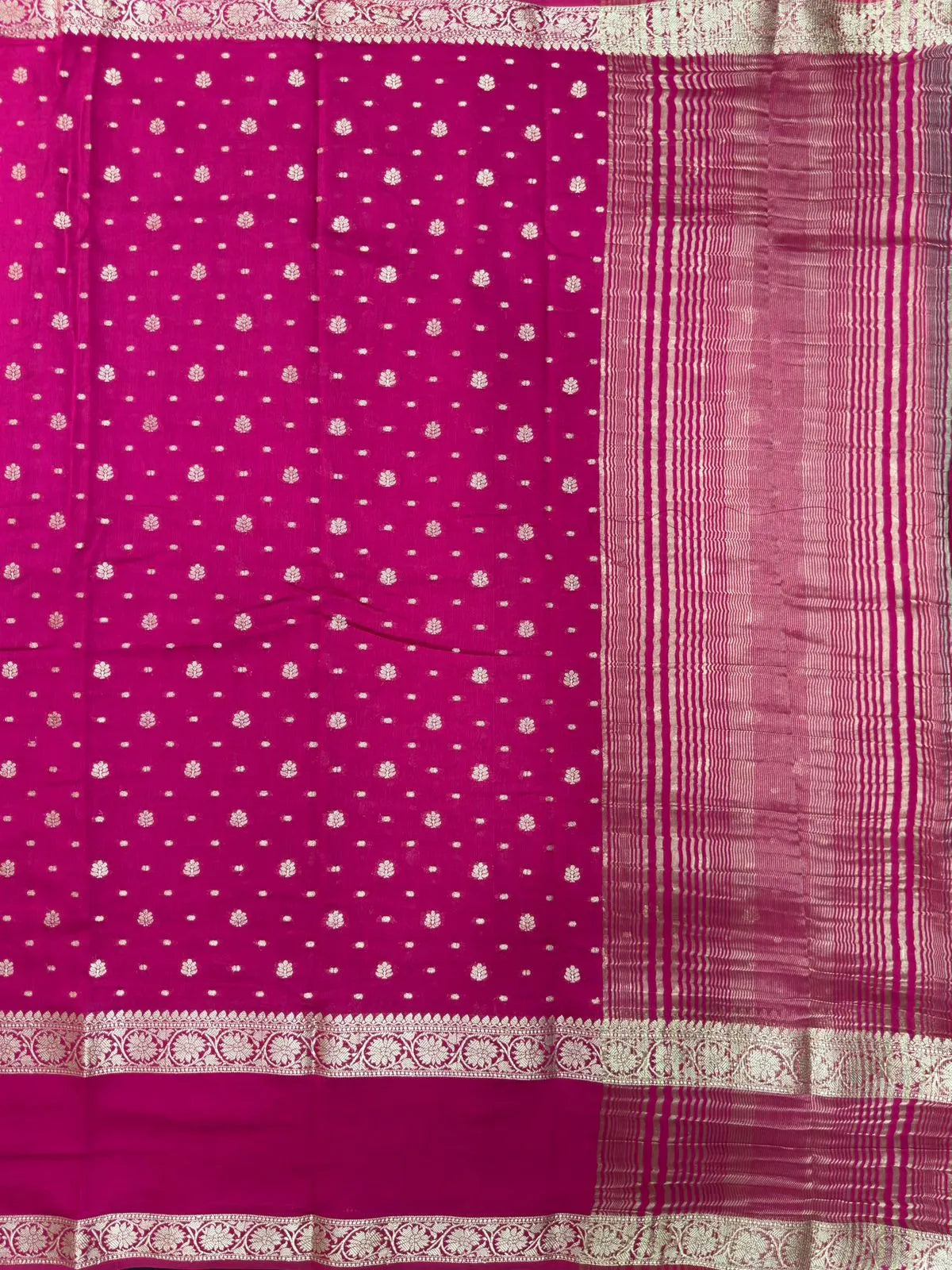 Handcrafted Semi Mysore Crepe Silk Saree – Perfect Festive Wear (RMS Crape) 