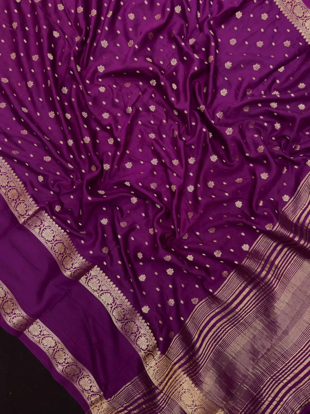 Handcrafted Semi Mysore Crepe Silk Saree – Perfect Festive Wear (RMS Crape) 