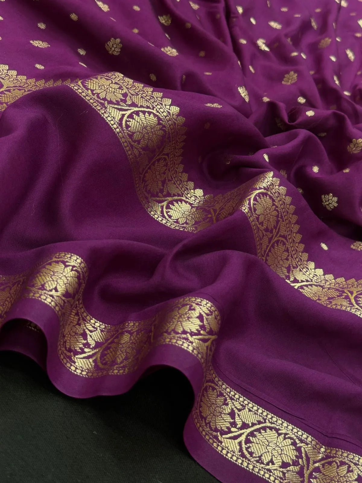 Handcrafted Semi Mysore Crepe Silk Saree – Perfect Festive Wear (RMS Crape) 