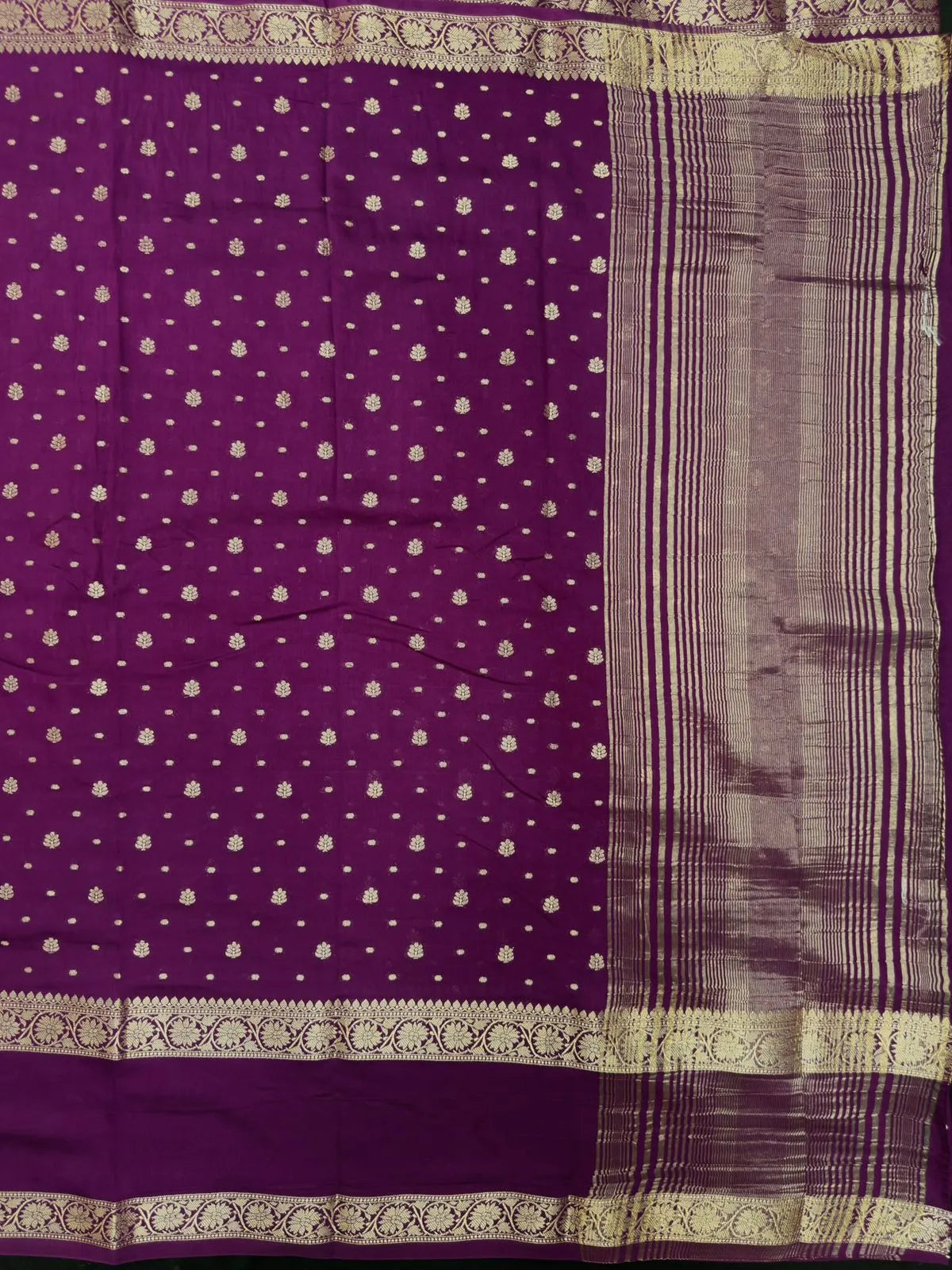 Handcrafted Semi Mysore Crepe Silk Saree – Perfect Festive Wear (RMS Crape) 