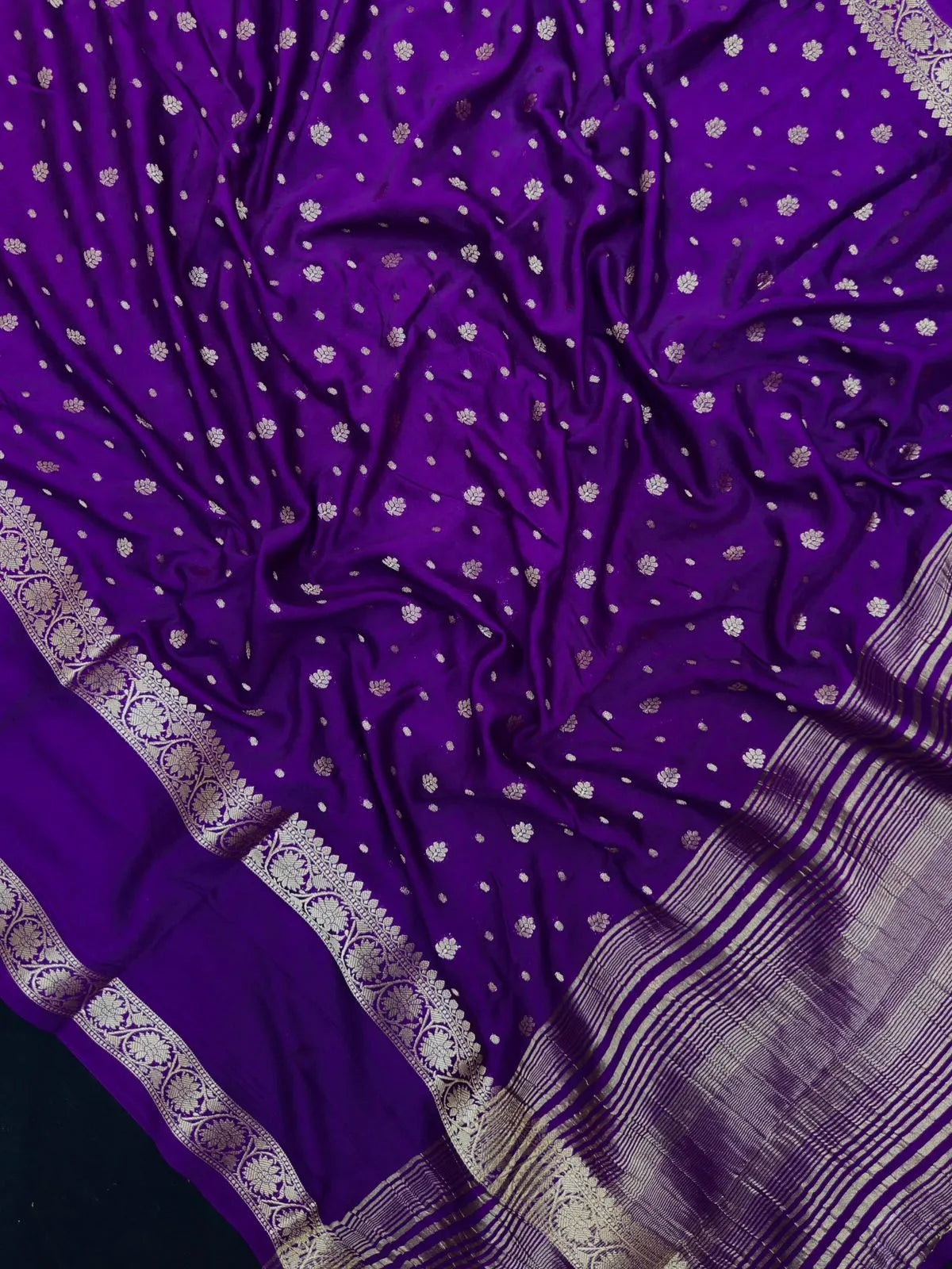 Handcrafted Semi Mysore Crepe Silk Saree – Perfect Festive Wear (RMS Crape) 