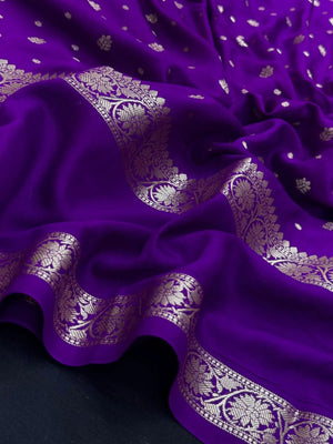 Handcrafted Semi Mysore Crepe Silk Saree – Perfect Festive Wear (RMS Crape) 