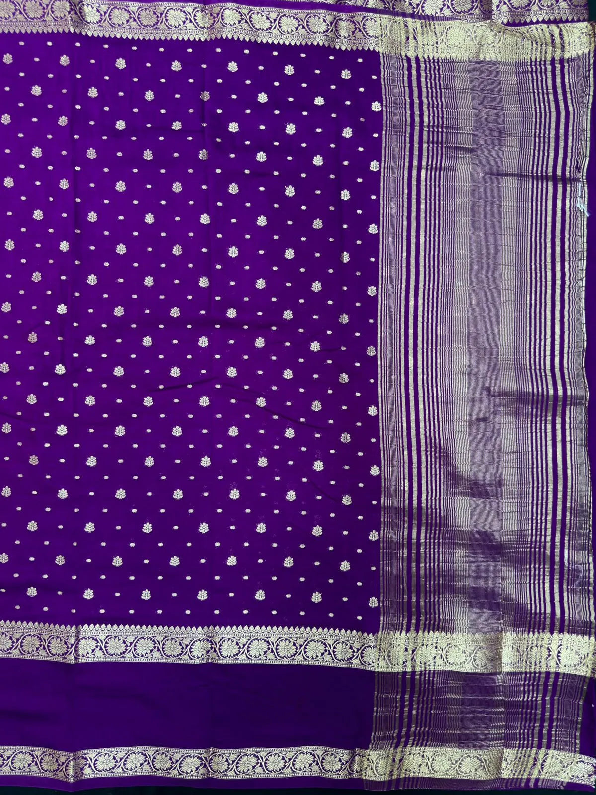 Handcrafted Semi Mysore Crepe Silk Saree – Perfect Festive Wear (RMS Crape) 
