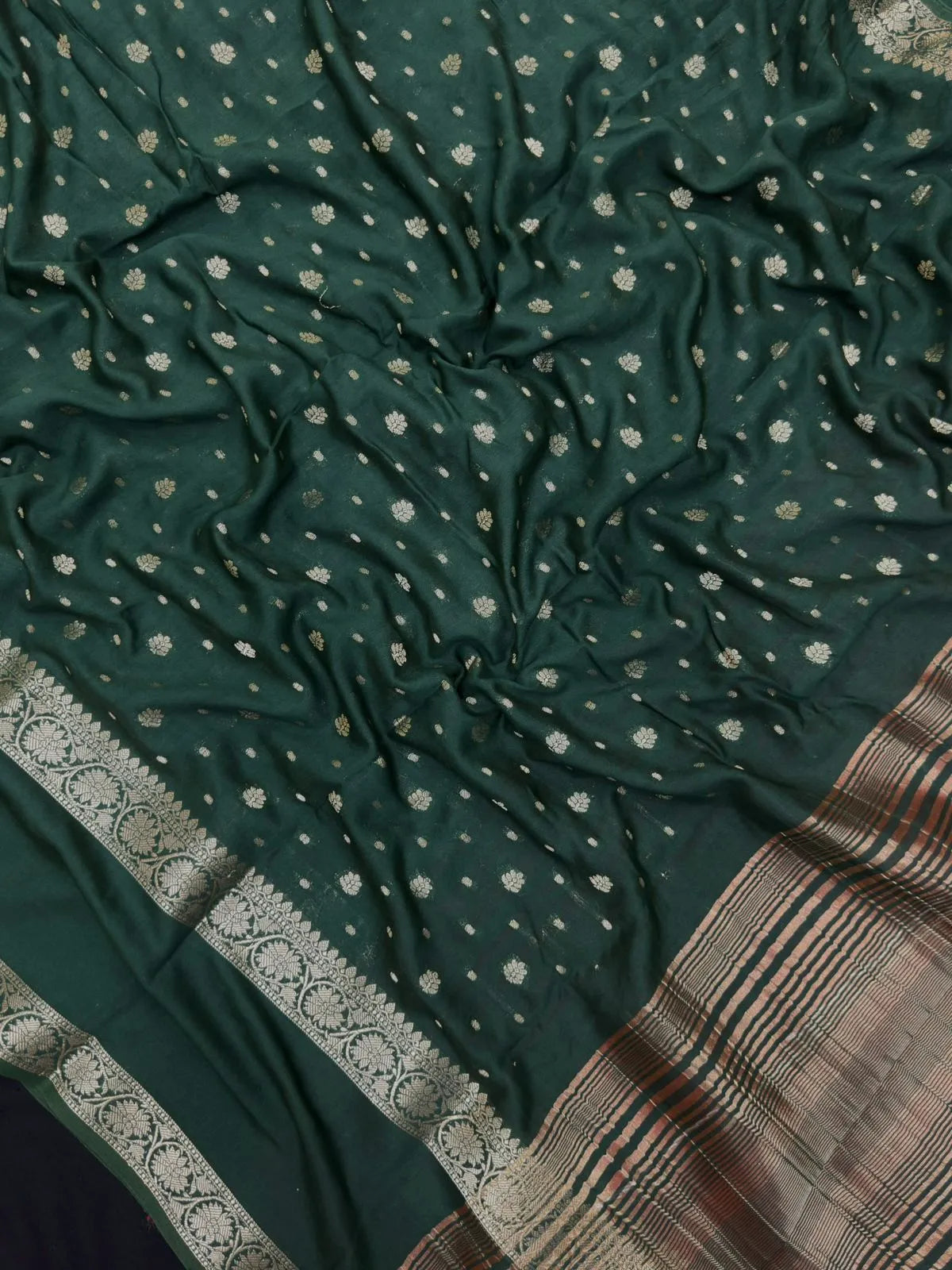 Handcrafted Semi Mysore Crepe Silk Saree – Perfect Festive Wear (RMS Crape) 